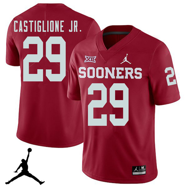 Jordan Brand Men #29 Joe Castiglione Jr. Oklahoma Sooners 2018 College Football Jerseys Sale-Crimson - Click Image to Close